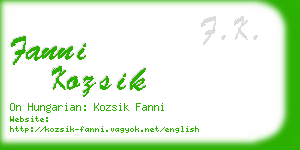 fanni kozsik business card